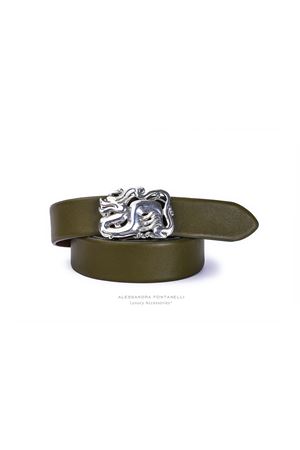 Cintura  in pelle bovina bio-naturale ALESSANDRA FONTANELLI | Cintura | DRAGO h30VERDE PISELLO